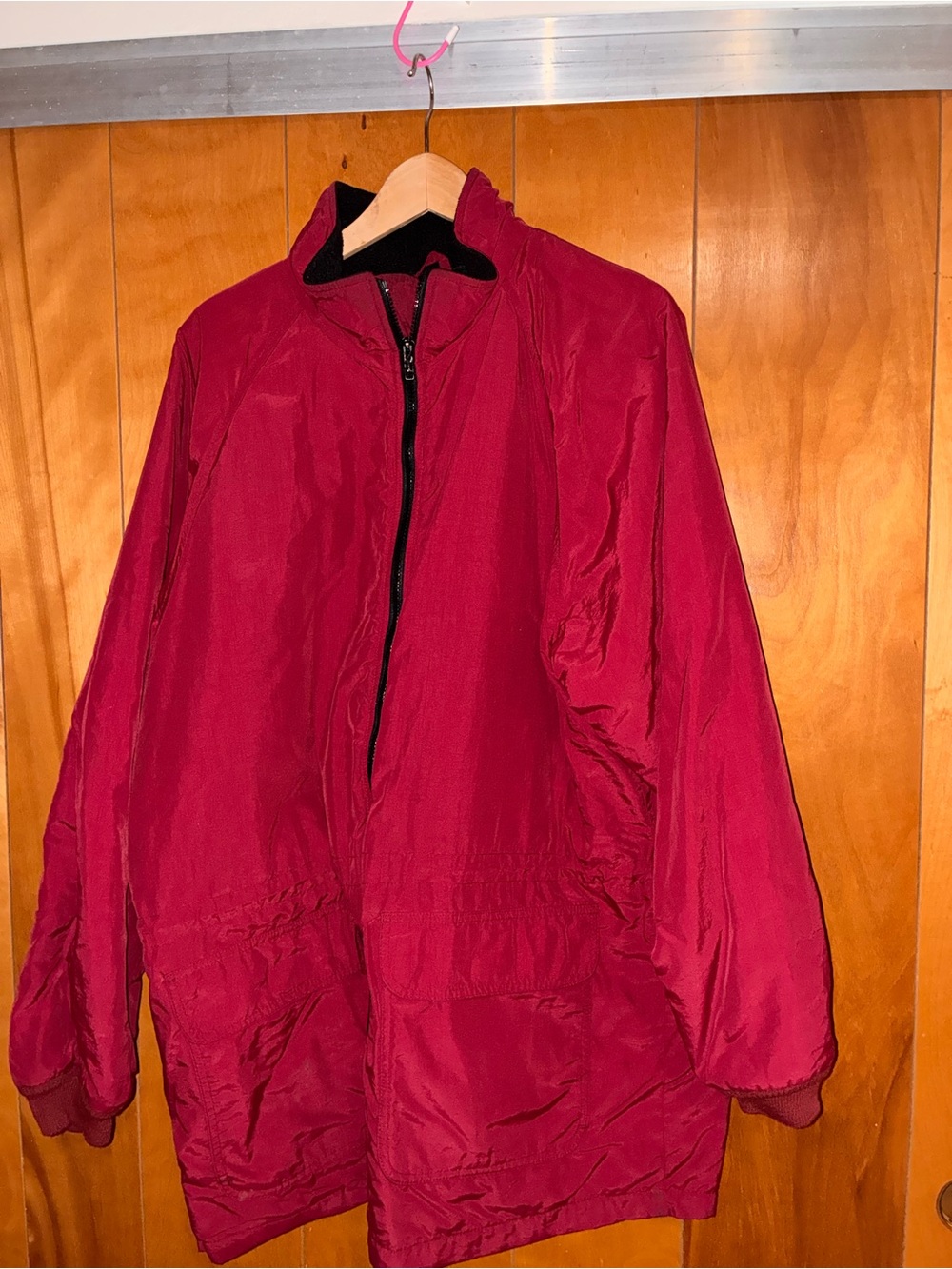 Vintage Men’s Eddie Bauer polar tech Red Lightweight Zip Front Jacket Sz L